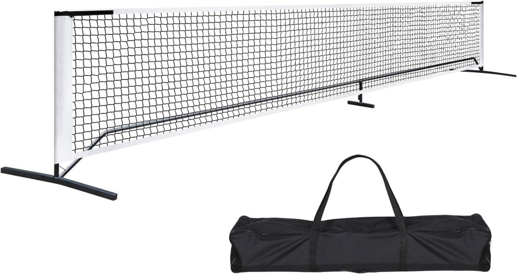 F2C Portable 22FT Pickleball Net Set Regulation Size Soccer Tennis Net Game Set System with Metal Frame Stand and Carrying Bag, Outdoor Indoor Fun for Kids, Teens and Adults