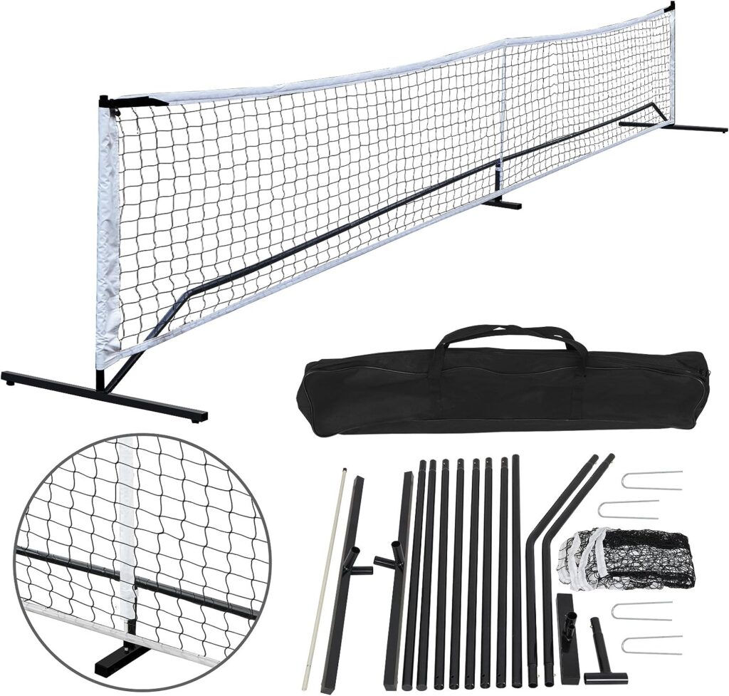 F2C Portable 22FT Pickleball Net Set Regulation Size Soccer Tennis Net Game Set System with Metal Frame Stand and Carrying Bag, Outdoor Indoor Fun for Kids, Teens and Adults
