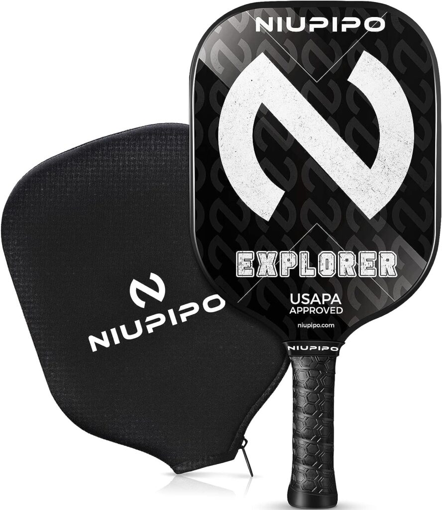 niupipo Pickleball Paddle, USAPA Approved Pickleball Paddle with Fiberglass Surface, Protective Cover, Ultra Cushion, Polypropylene Honeycomb Core 1/2/4 Paddle Set