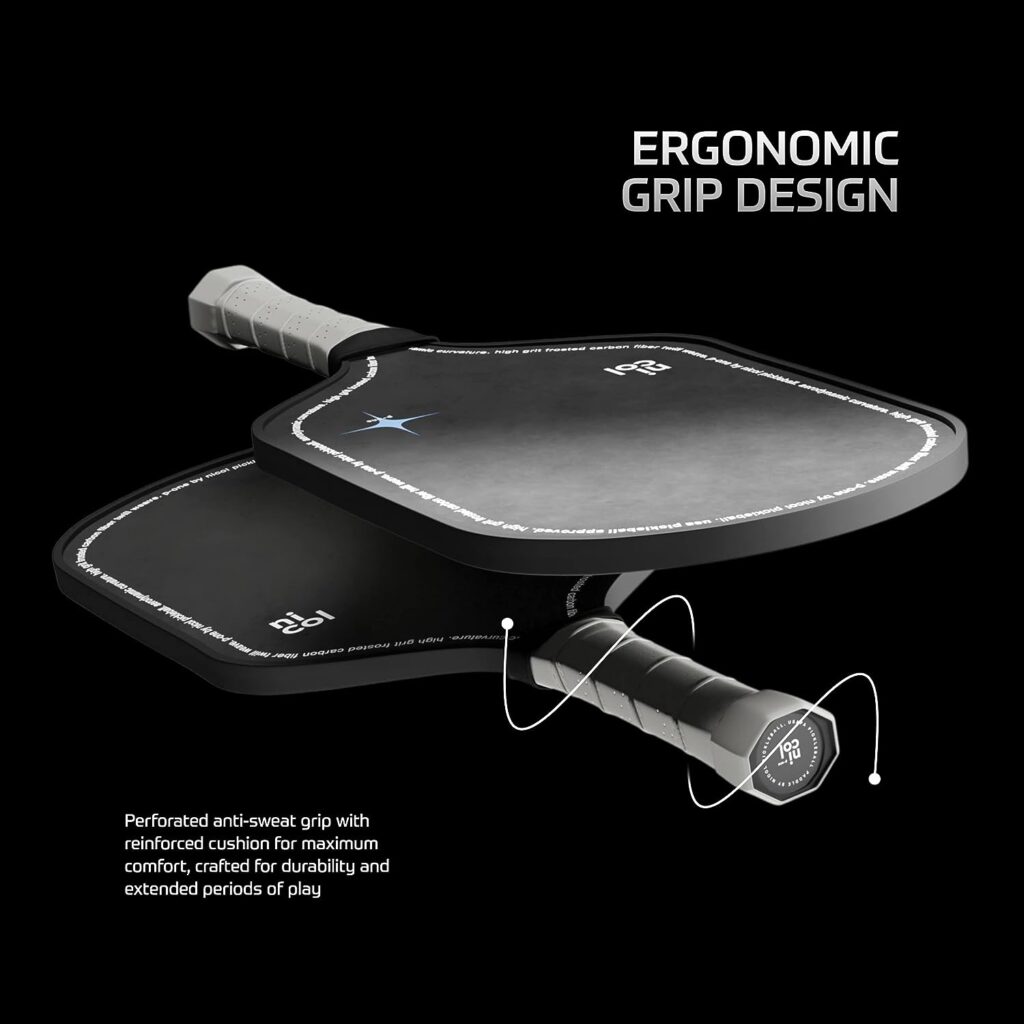 P-One by Nicol Pickleball Paddle - T700 Premium Japanese Carbon Fiber - USAPA Approved Pickleball Racket, Elongated Handle  Paddle Face, Upgraded Non-Slip Grip