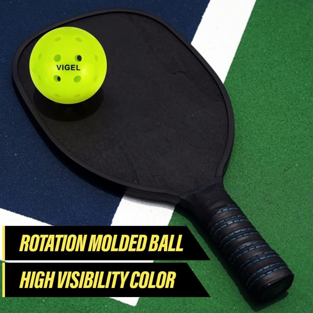 Vigel Premium Outdoor Pickleball Balls Set of 4-12, USAPA Approved Tournament and Competition Play, Perfectly Balanced, High Bounce True Flight, Durable, 40 Hole Pickleball, Ideal for All Skill Levels Vigel Premium Outdoor Pickleball Balls Set of 4-12, USAPA Approved Tournament and Competition Play, Perfectly Balanced, High Bounce True Flight, Durable, 40 Hole Pickleball, Ideal for All Skill Levels