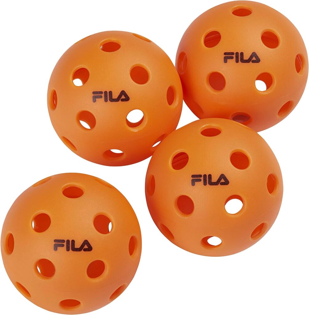 FILA Accessories Indoor Pickleball Balls - Official Indoor Pickleballs, Regulation Size with 26 Holes
