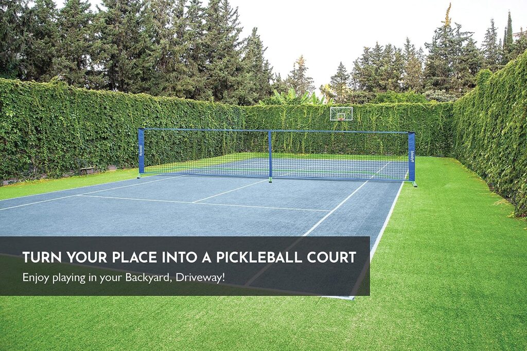 flybold Pickleball Net |Portable Set with/without 4 Paddles| Net Regulation Size Equipment Lightweight Sturdy Interlocking Metal Posts with Carrying Bag for Indoor Outdoor Game| Full Court Size - 22ft