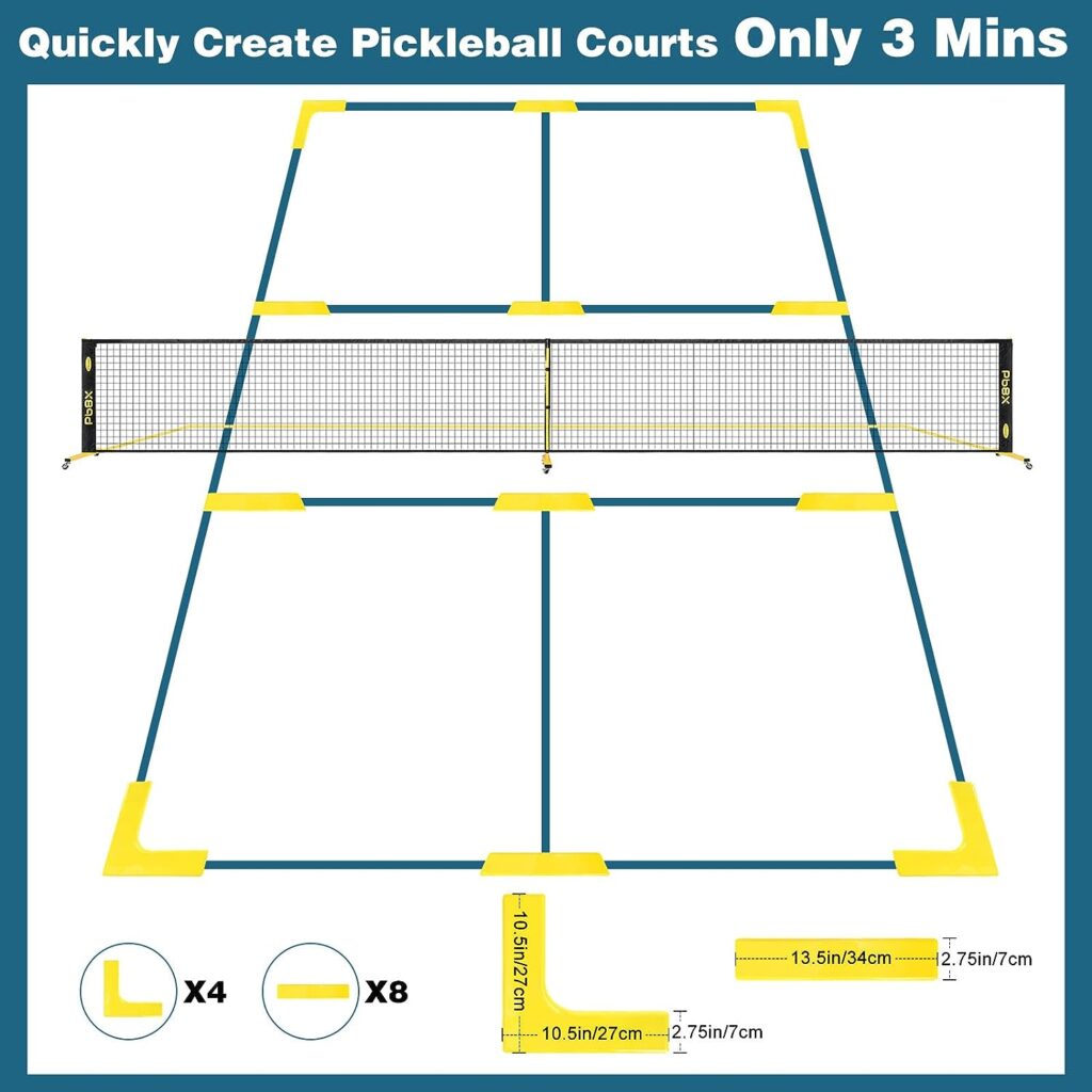 Portable Pickleball Net with Wheels Easy Set Up Court Lines, Pickleball Net Outdoor Regular Size Set Driveway 22ft Pickle Ball Nets with Durable Metal Frame PE Knited Net for Home Backyard by Choiana Portable Pickleball Net with Wheels Easy Set Up Court Lines, Pickleball Net Outdoor Regular Size Set Driveway 22ft Pickle Ball Nets with Durable Metal Frame PE Knited Net for Home Backyard by Choiana
