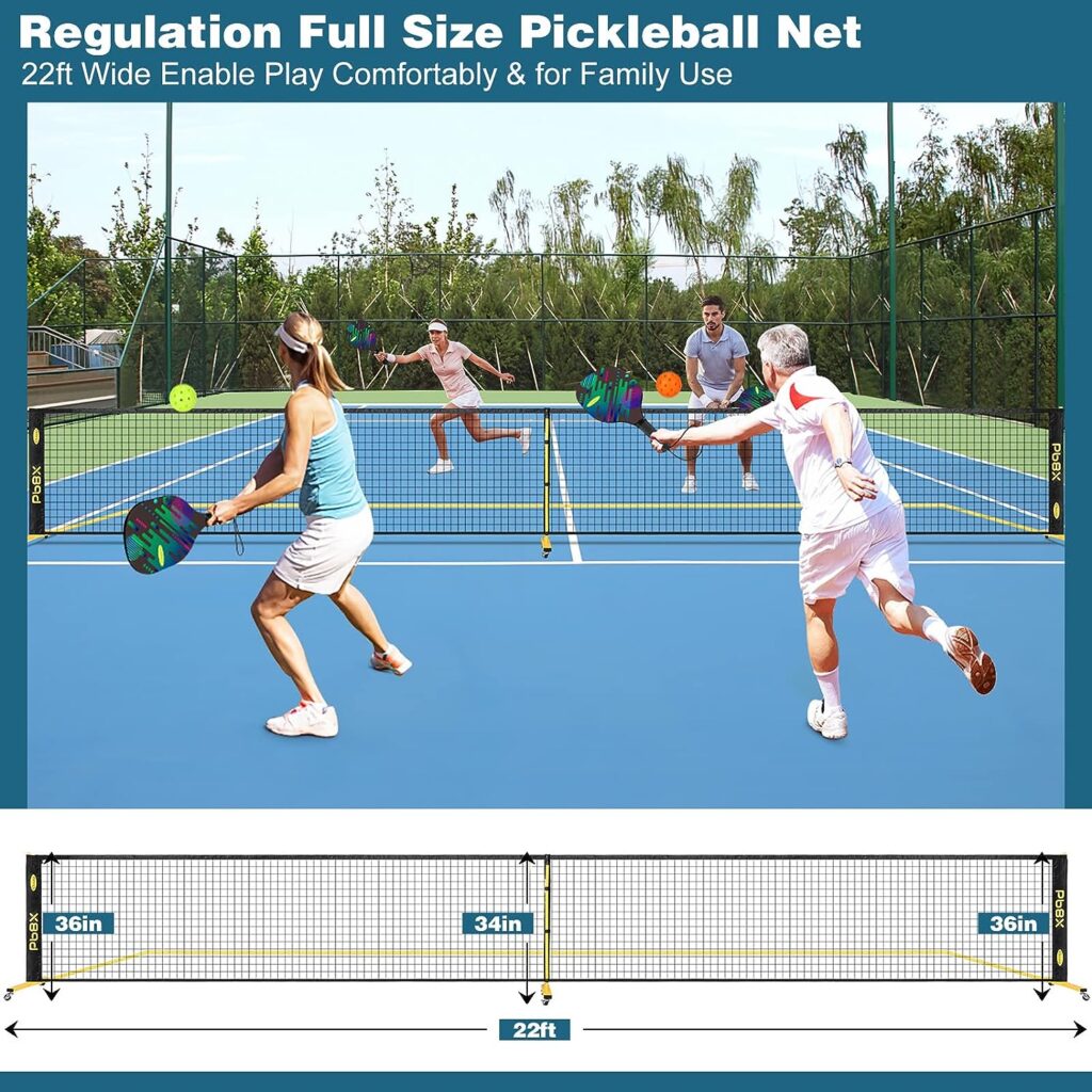 Portable Pickleball Net with Wheels Easy Set Up Court Lines, Pickleball Net Outdoor Regular Size Set Driveway 22ft Pickle Ball Nets with Durable Metal Frame PE Knited Net for Home Backyard by Choiana Portable Pickleball Net with Wheels Easy Set Up Court Lines, Pickleball Net Outdoor Regular Size Set Driveway 22ft Pickle Ball Nets with Durable Metal Frame PE Knited Net for Home Backyard by Choiana