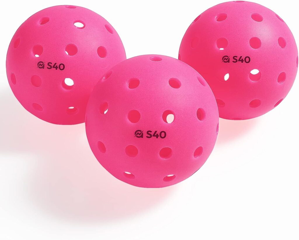 A11N S40 Outdoor Pickleball Balls- USA Pickleball Approved for Tournament Play, 3/6/12/50-Pack, Neon Green/Fuchsia/Tangerine