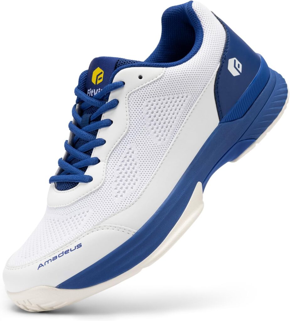 FitVille Wide Pickleball Shoes for Men Tennis Shoes Sneakers for All Court Racquetball Mens Athletic Shoes with Arch Support