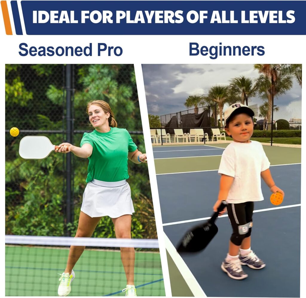 JAYA Pickleball Balls, 40 Holes Pickleballs for Outdoor Play, 4/12 Pack Outdoor Pickleball Balls with Mesh Bag, High Elasticity  Durable Pickle Balls Set, Built to USAPA Specifications