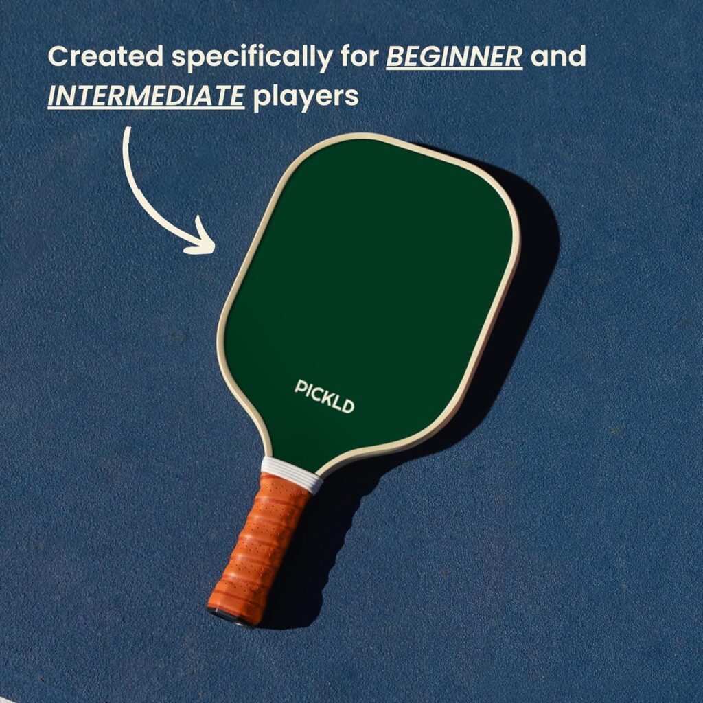PICKLD Stylish Premium Pickleball Paddle Racket | Durable Fiberglass Surface | Honeycomb Core | Perfect Addition to a Pickleball Set | Indoor Outdoor Pickle Ball Paddle