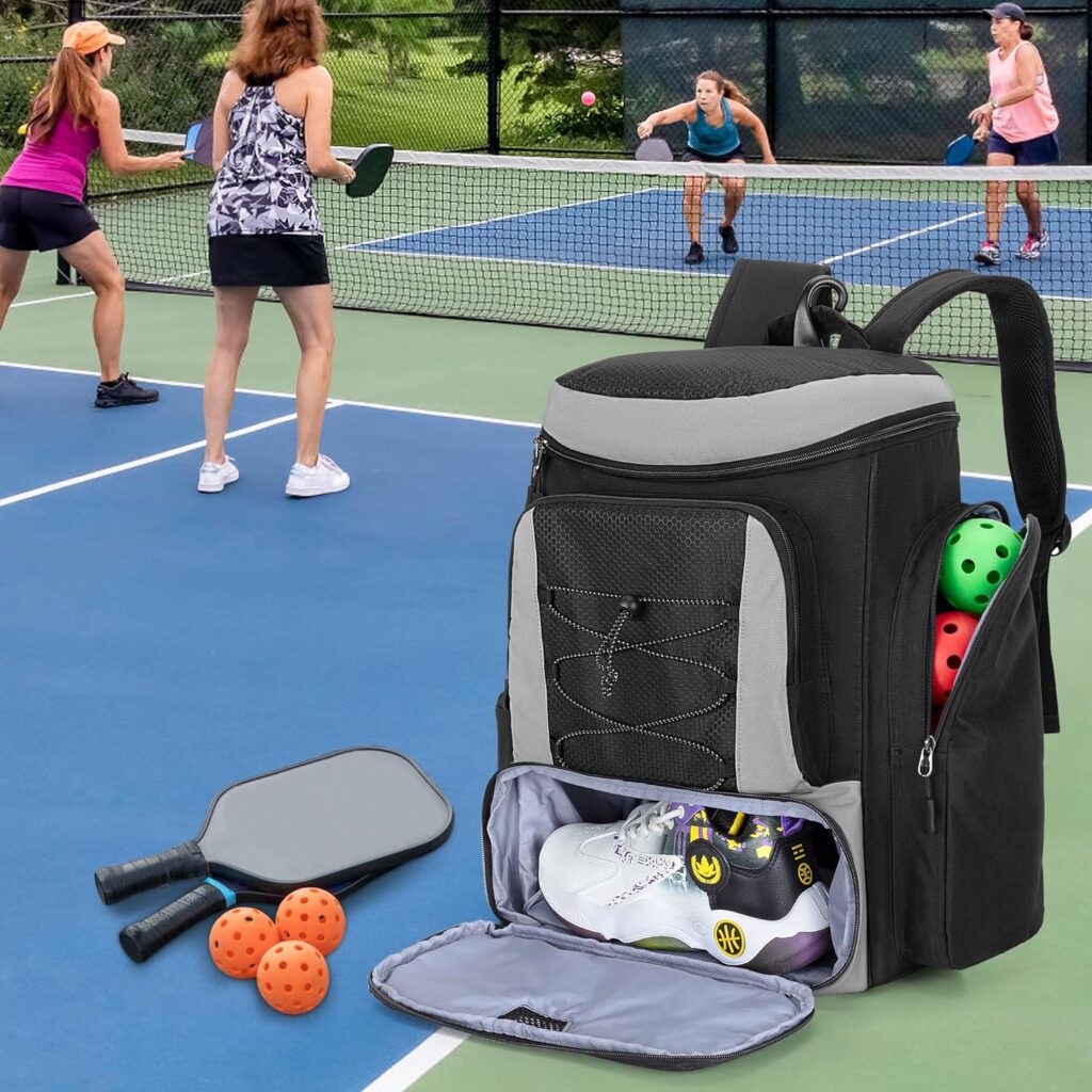 GOBUROS Pickleball Paddle Bag Backpack for 4 Rackets with Fence Hook, Pickleball Equipment Bag with Shoe Compartment for Men Women, Bag Only GOBUROS Pickleball Paddle Bag Backpack for 4 Rackets with Fence Hook, Pickleball Equipment Bag with Shoe Compartment for Men Women, Bag Only