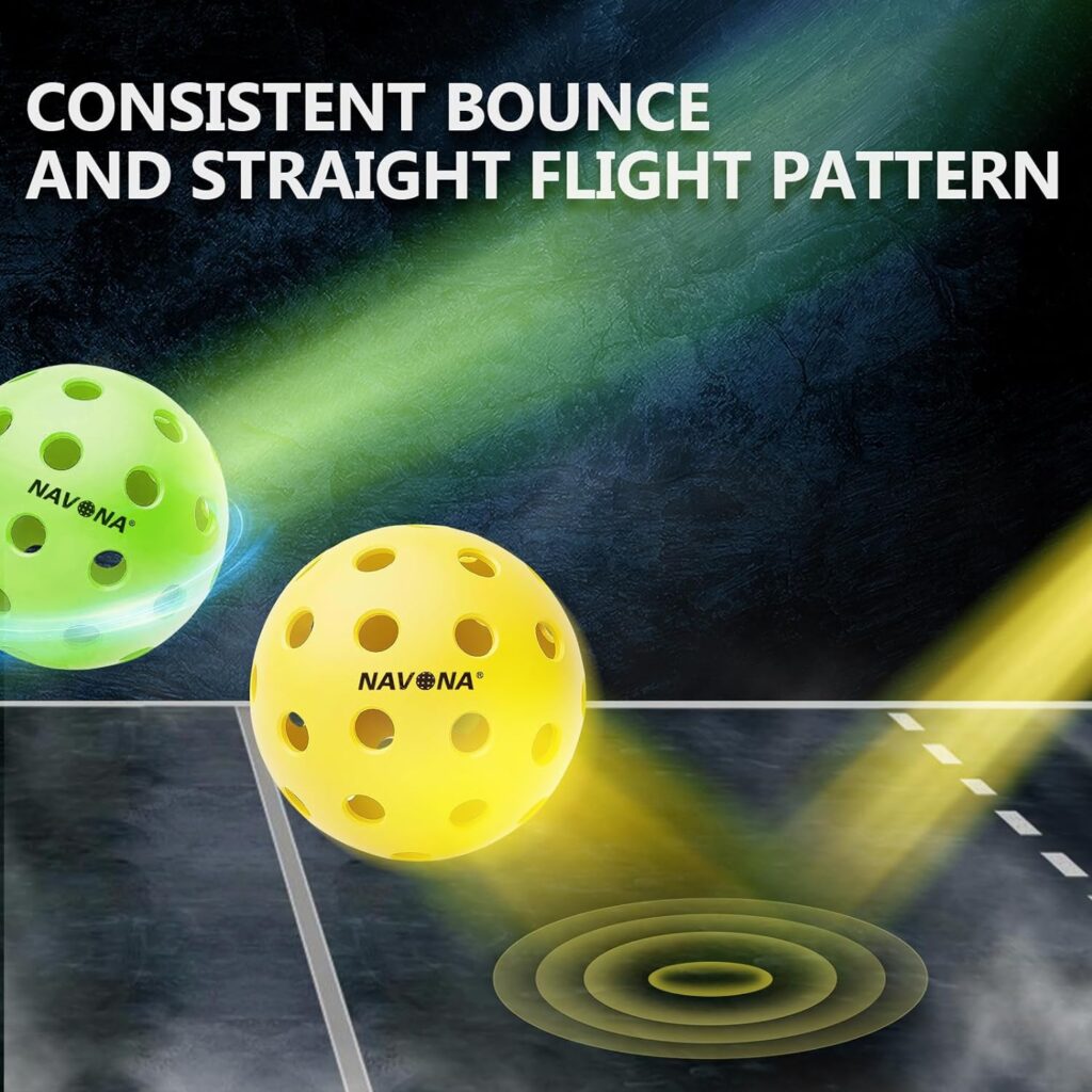 Navona 4/12/24/48 Pack Premium 40-Holes Outdoor Pickleball Balls, Meet USAPA Official Requirement, Perfectly Balanced, High Bounce True Flight, Durable Outdoor or Indoor Pickleball Set