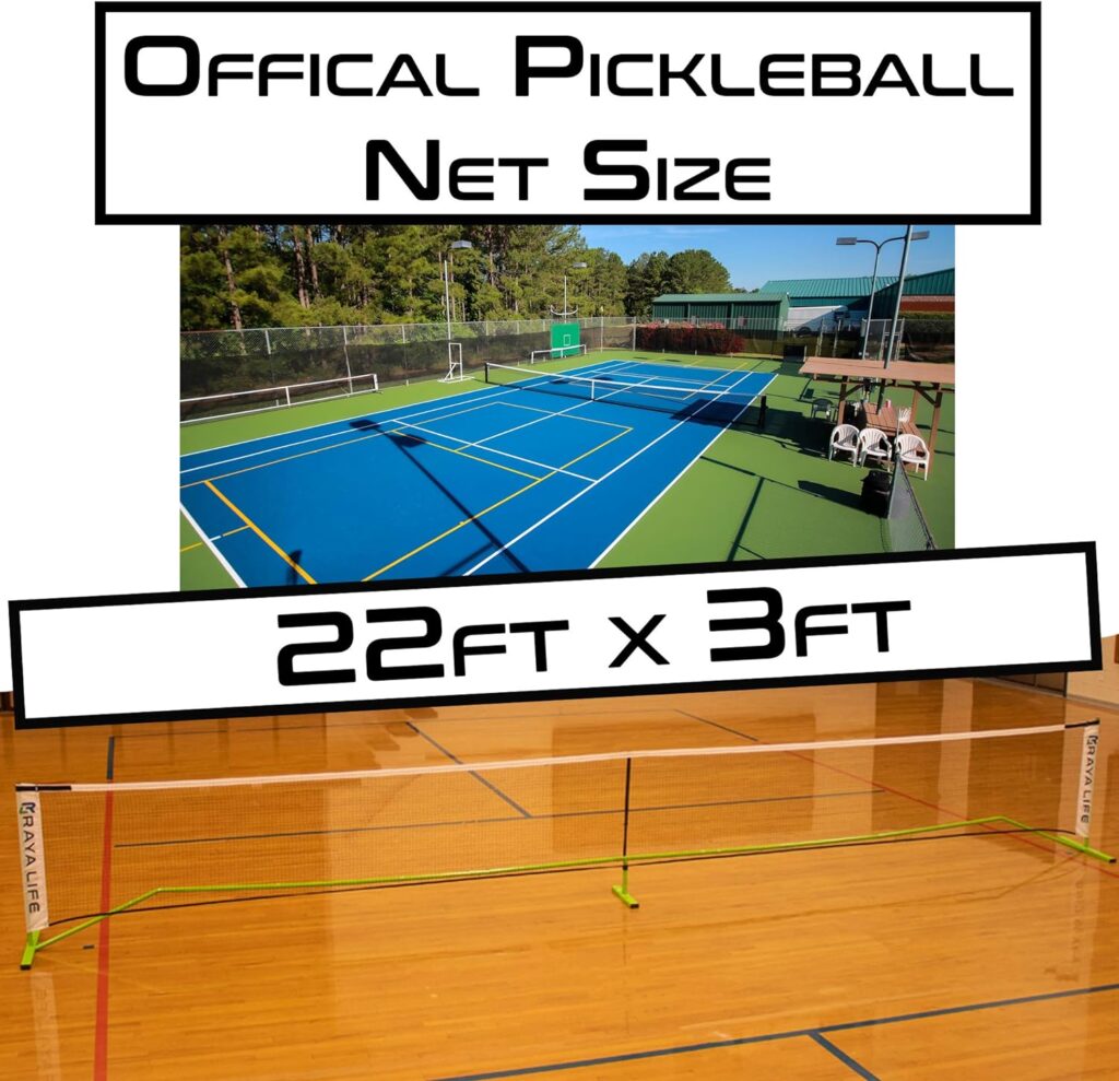 RayaLife Portable Pickleball Net Badminton Net 2 in 1-22ft Width Standard Pickleball Net Size- Indoor Outdoor Multi-Sport Pickleball Net – Weatherproof, Durable, Easy Assembly RayaLife Portable Pickleball Net Badminton Net 2 in 1-22ft Width Standard Pickleball Net Size- Indoor Outdoor Multi-Sport Pickleball Net – Weatherproof, Durable, Easy Assembly